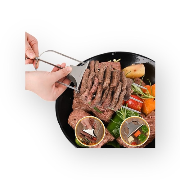 new PFIEIFPO ミ Grilling Savant 3 Prong BBQ Skewers ミ Set of 3 ミ Stainless Steel - Picture 7 of 16